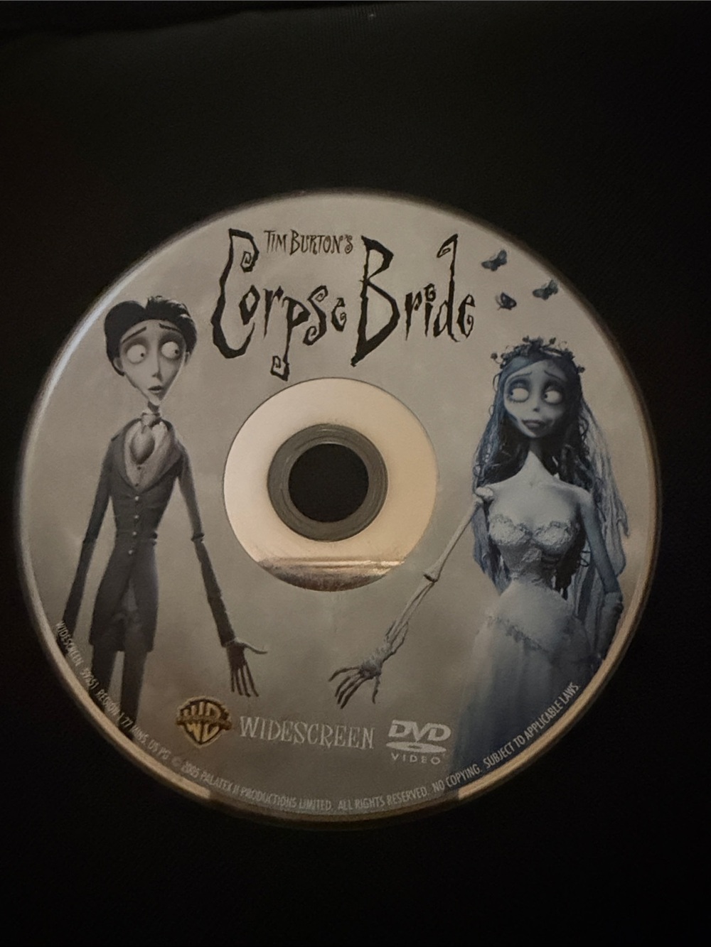 Warner Bros. Corpse Bride DVD Disc - Gray & Blue Artwork